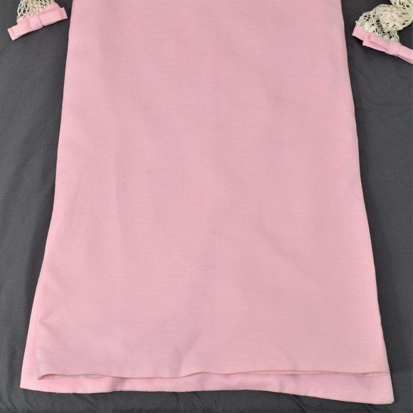 60s Maxi Fish Net Train Evening Gown Prom Dress Barbie Pink Handmade Vintage XS - Picture 6 of 16